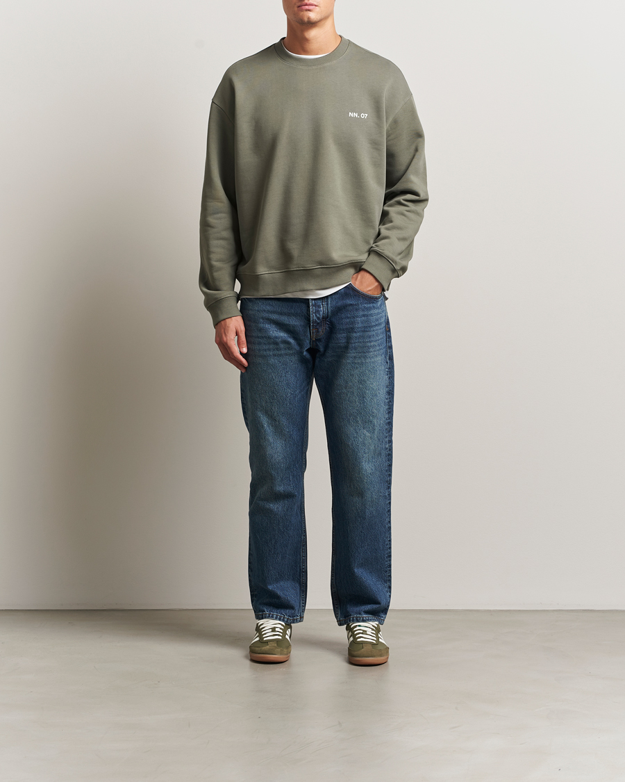 Herr | Tröjor | NN07 | Dagon Crew Neck Sweatshirt Capers Green