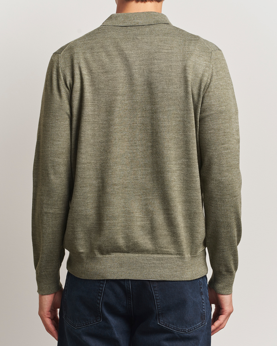 Herr | Tröjor | NN07 | Serge Wool Knitted Polo Capers Green