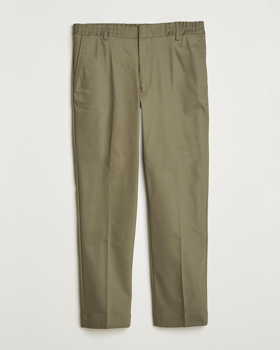 Herr | Byxor | NN07 | Baker Cotton Drawstring Trousers Capers Green