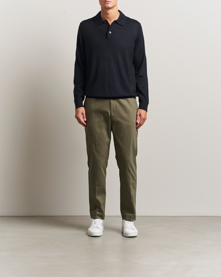 Herr | Byxor | NN07 | Baker Cotton Drawstring Trousers Capers Green
