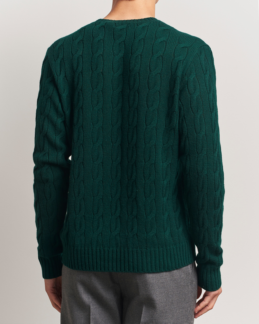 Herr | Tröjor | Ralph Lauren Purple Label | Cashmere Cable Sweater Moss Agate