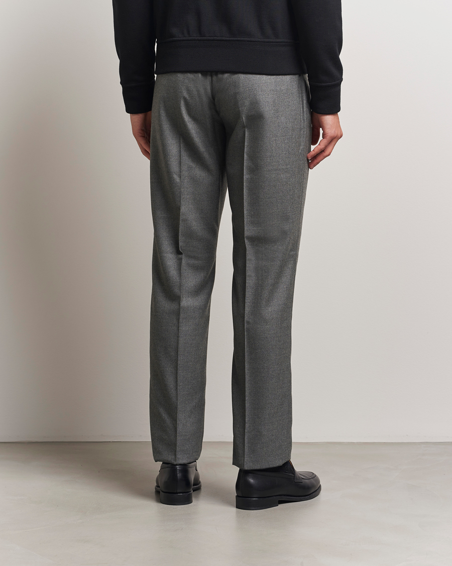 Herr | Byxor | Ralph Lauren Purple Label | Worsted Flannel Trousers Light Grey
