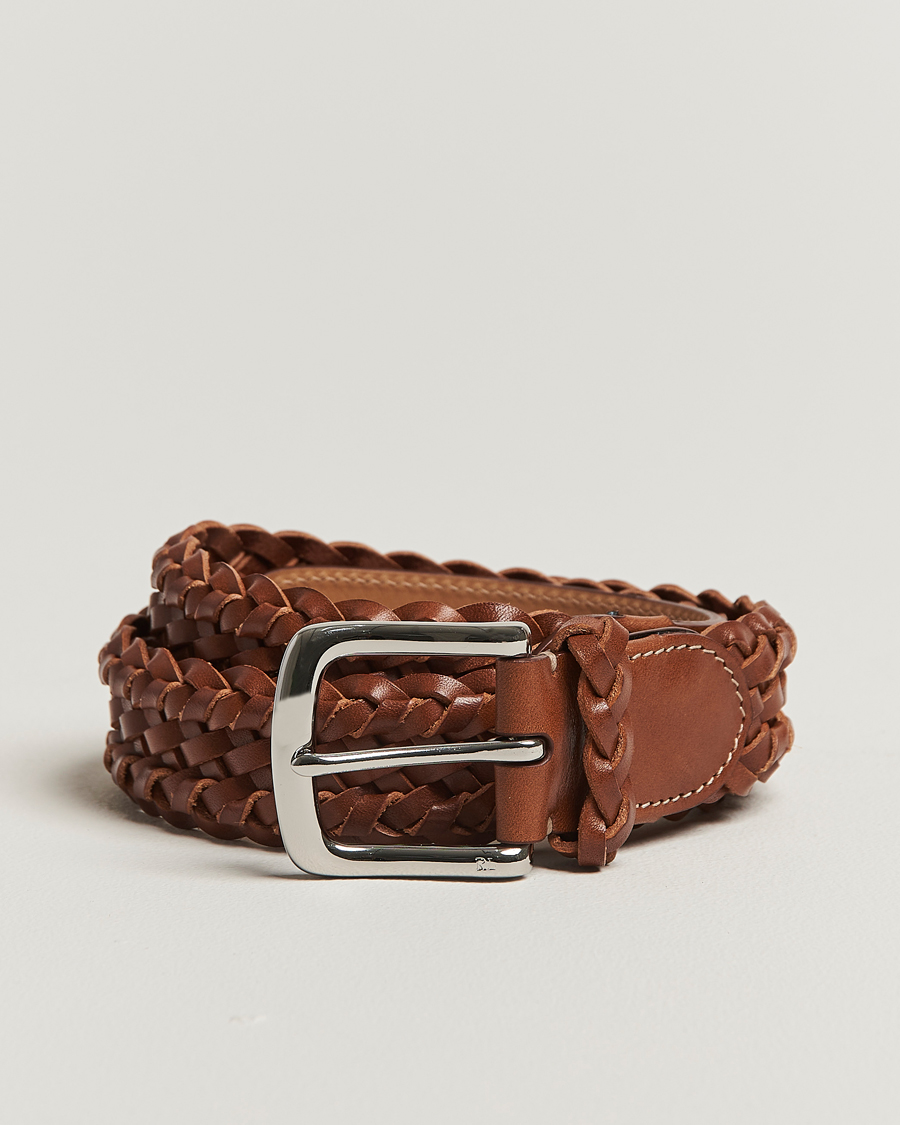 Herr | Bälten | Ralph Lauren Purple Label | Braided Belt Dark Brown