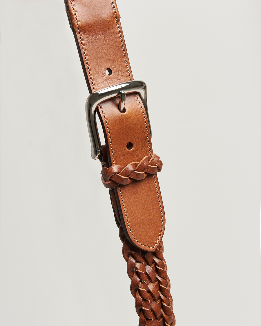 Herr | Bälten | Ralph Lauren Purple Label | Braided Belt Dark Brown