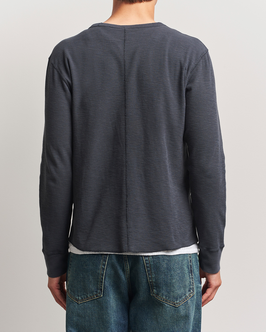 Herr | T-Shirts | Sunflower | Long Sleeve Waffle T-Shirt Washed Black
