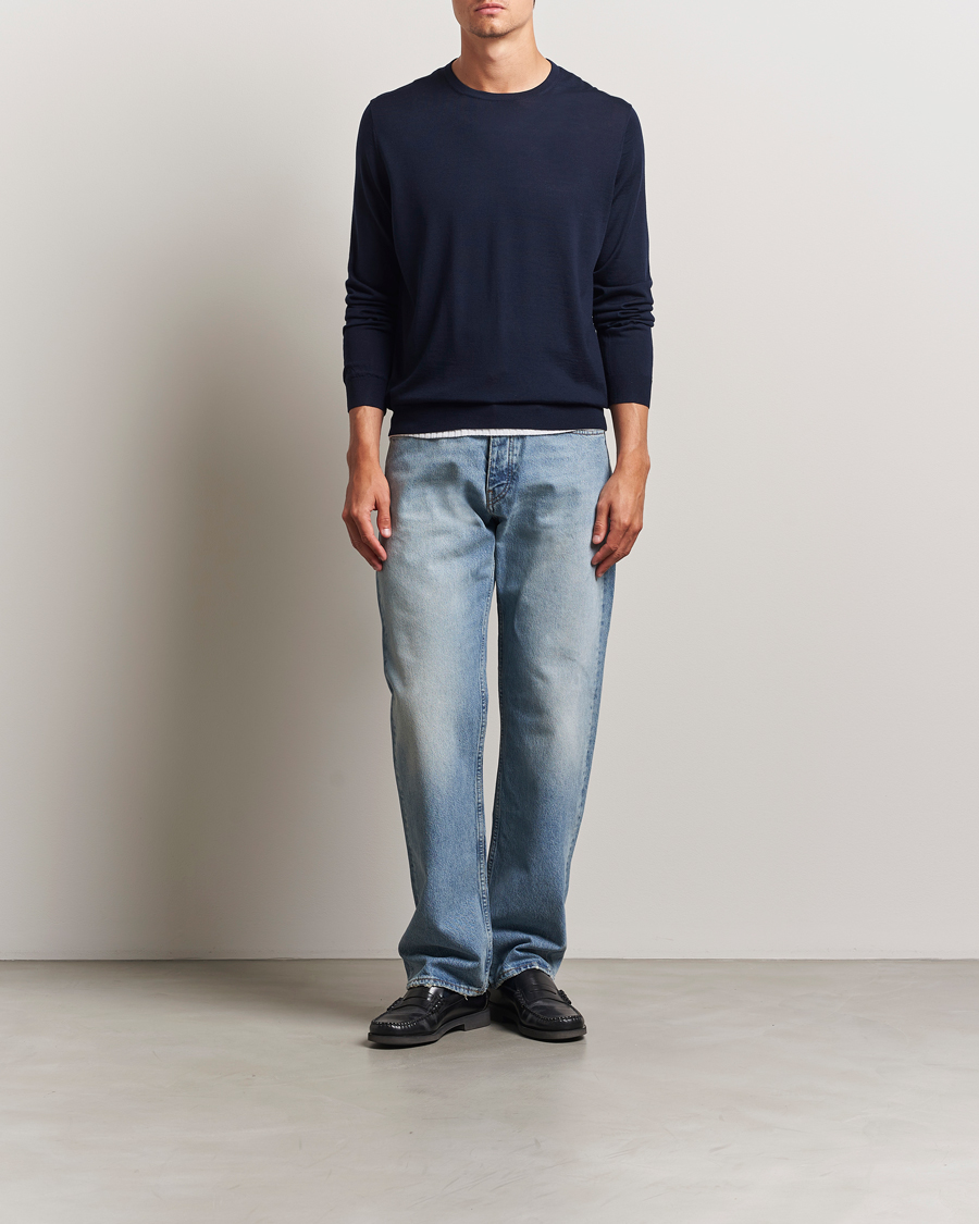 Herr | Tröjor | Sunflower | Merino Crew Neck Navy