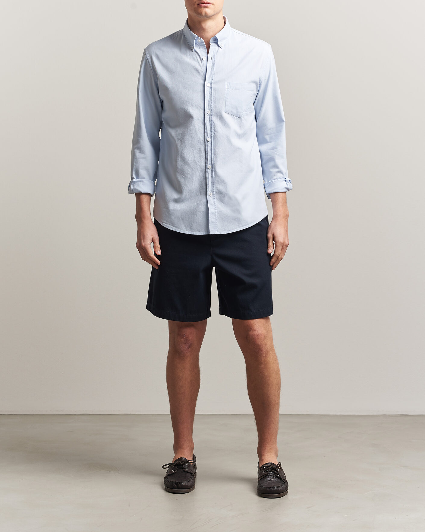 Herr | Skjortor | Sunspel | Oxford Button Down Shirt Light Blue