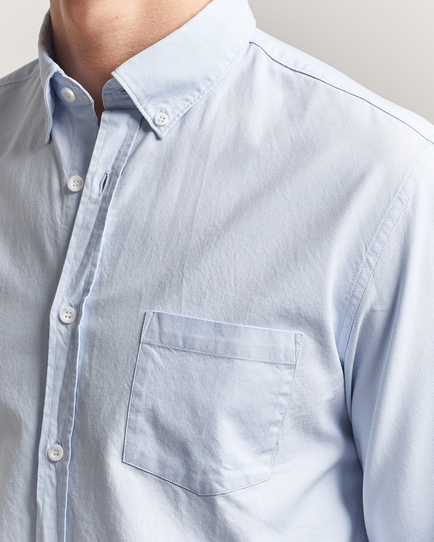 Herr | Skjortor | Sunspel | Oxford Button Down Shirt Light Blue