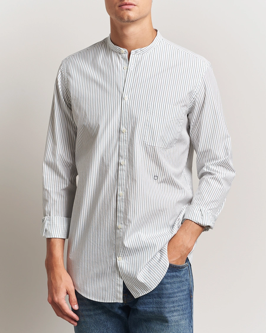 Herr | Skjortor | Massimo Alba | Noto Guru Collar Shirt White/Green