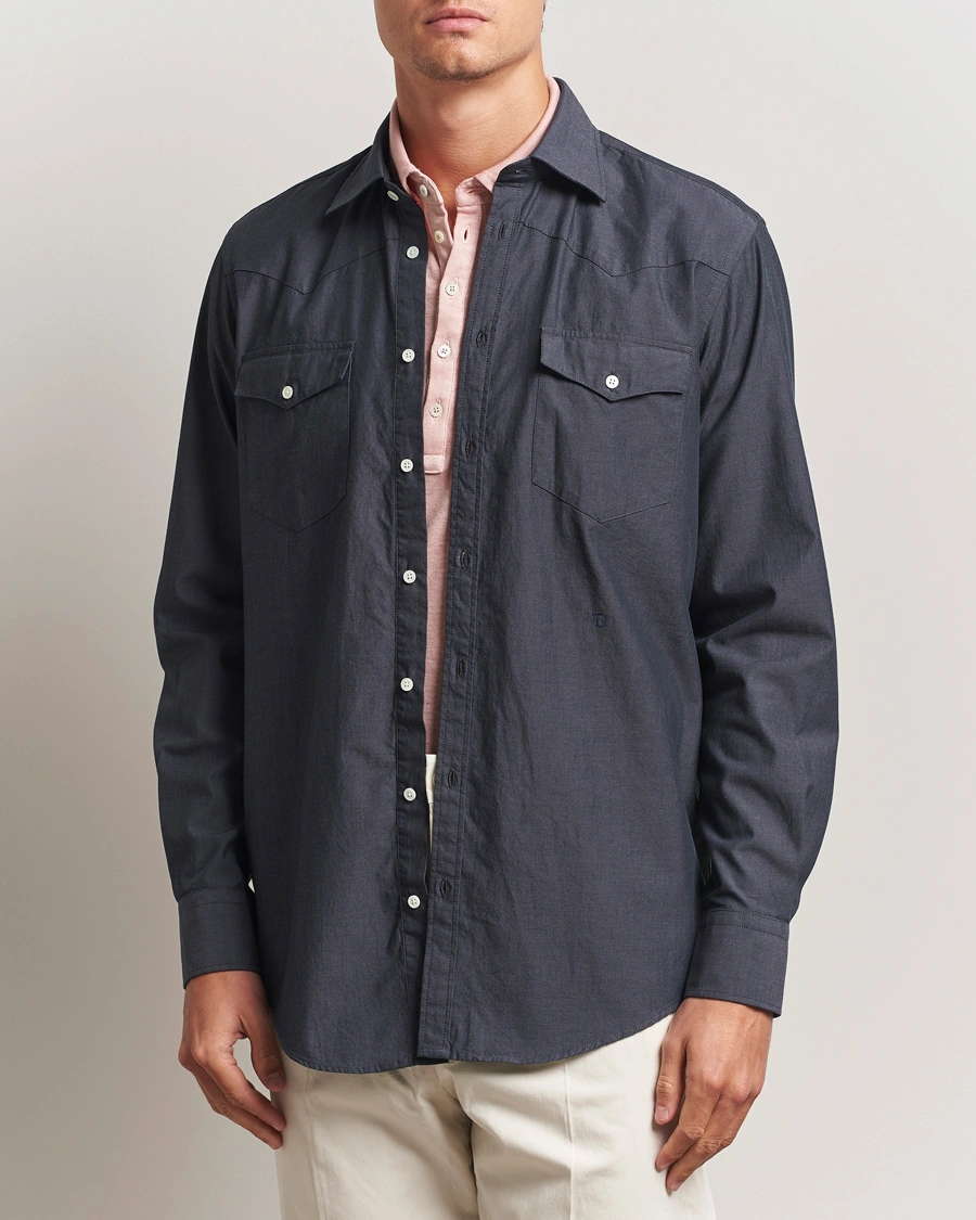 Herr | Skjortor | Massimo Alba | Arizona Western Shirt Dark Blue