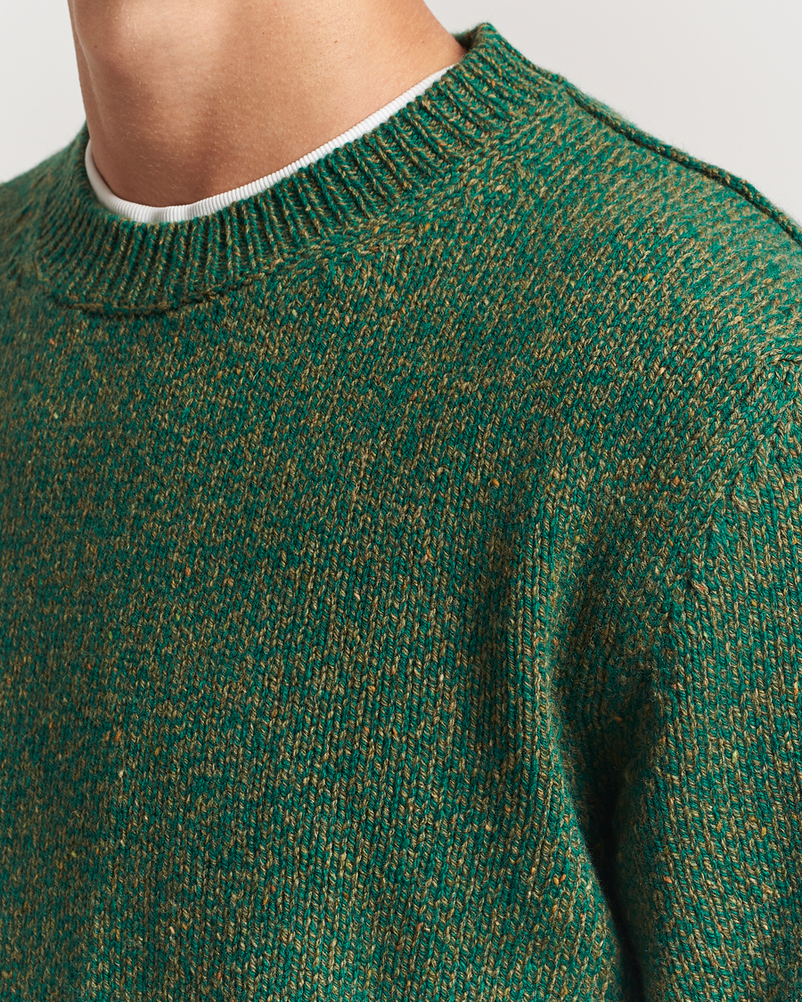 Herr | Tröjor | Massimo Alba | Wool Mouline Sweater Green