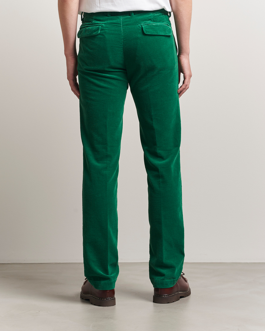 Herr | Byxor | Massimo Alba | Ionio Pleated Corduroy Pants Green