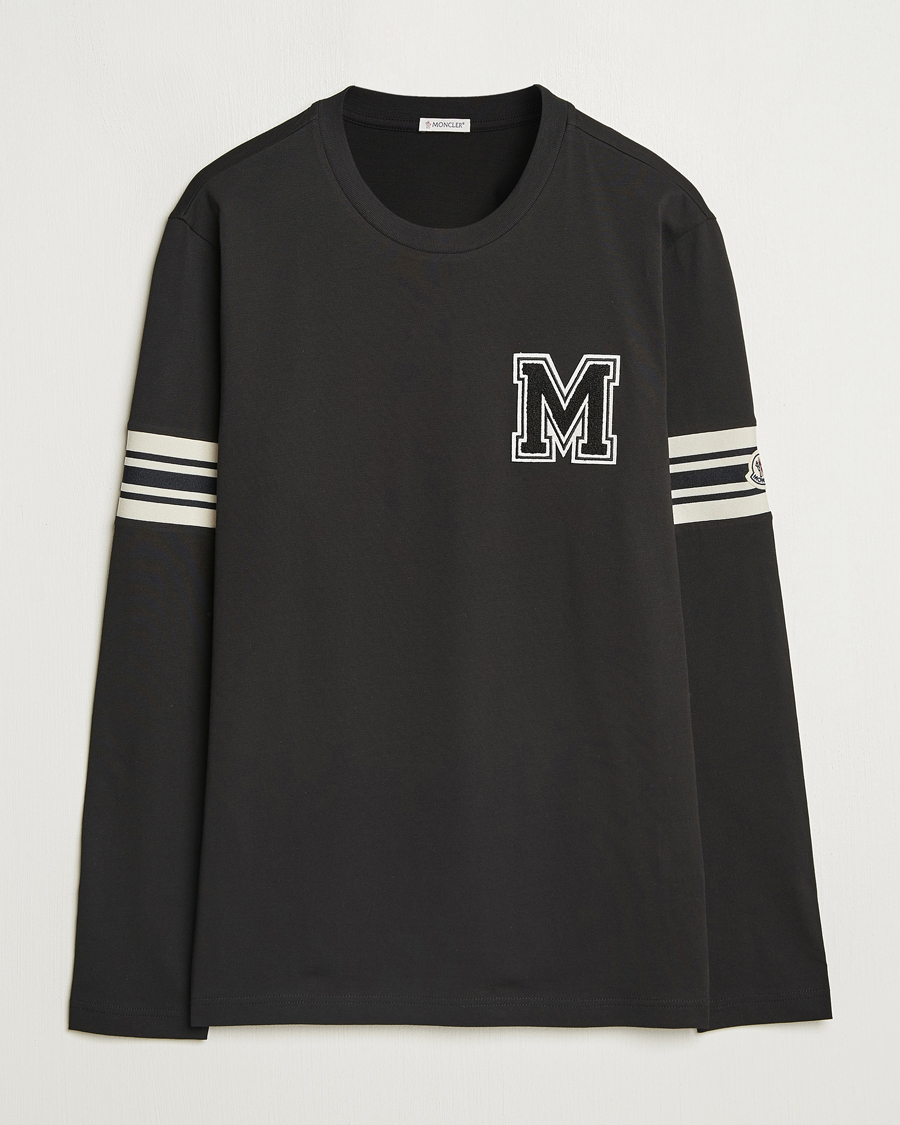Herr | T-Shirts | Moncler | Archive Logo Long Sleeve T-Shirt Black