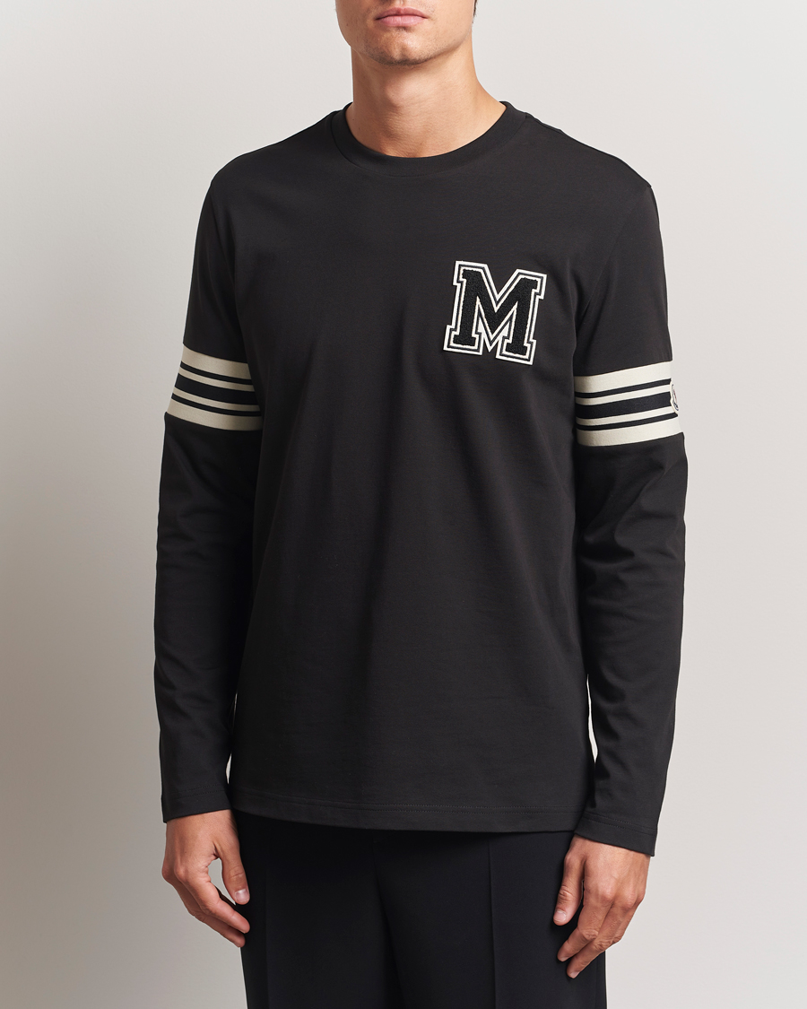 Herr | T-Shirts | Moncler | Archive Logo Long Sleeve T-Shirt Black