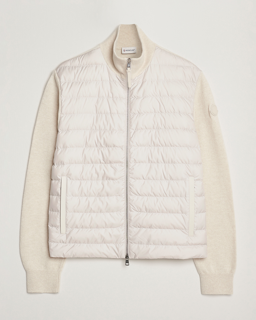 Herr | Tröjor | Moncler | Full Zip Padded Cardigan Off White