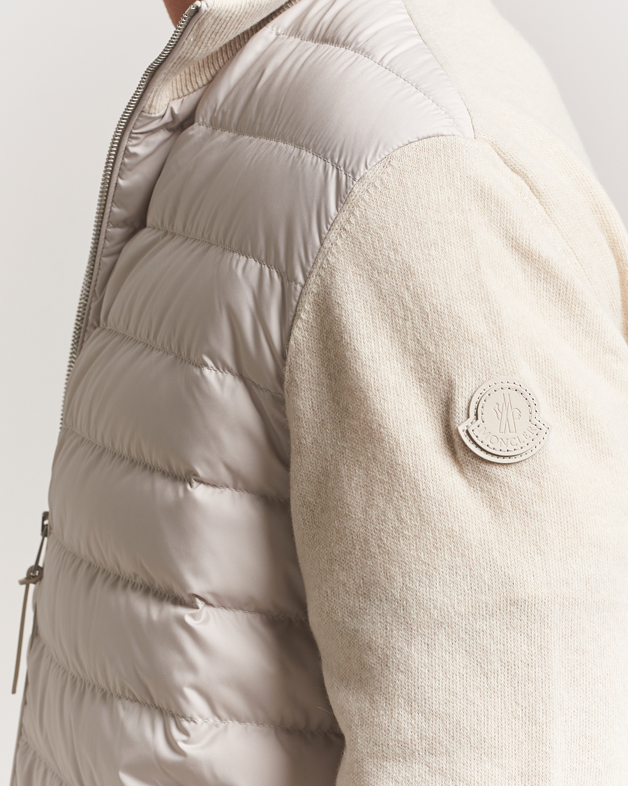 Herr | Tröjor | Moncler | Full Zip Padded Cardigan Off White