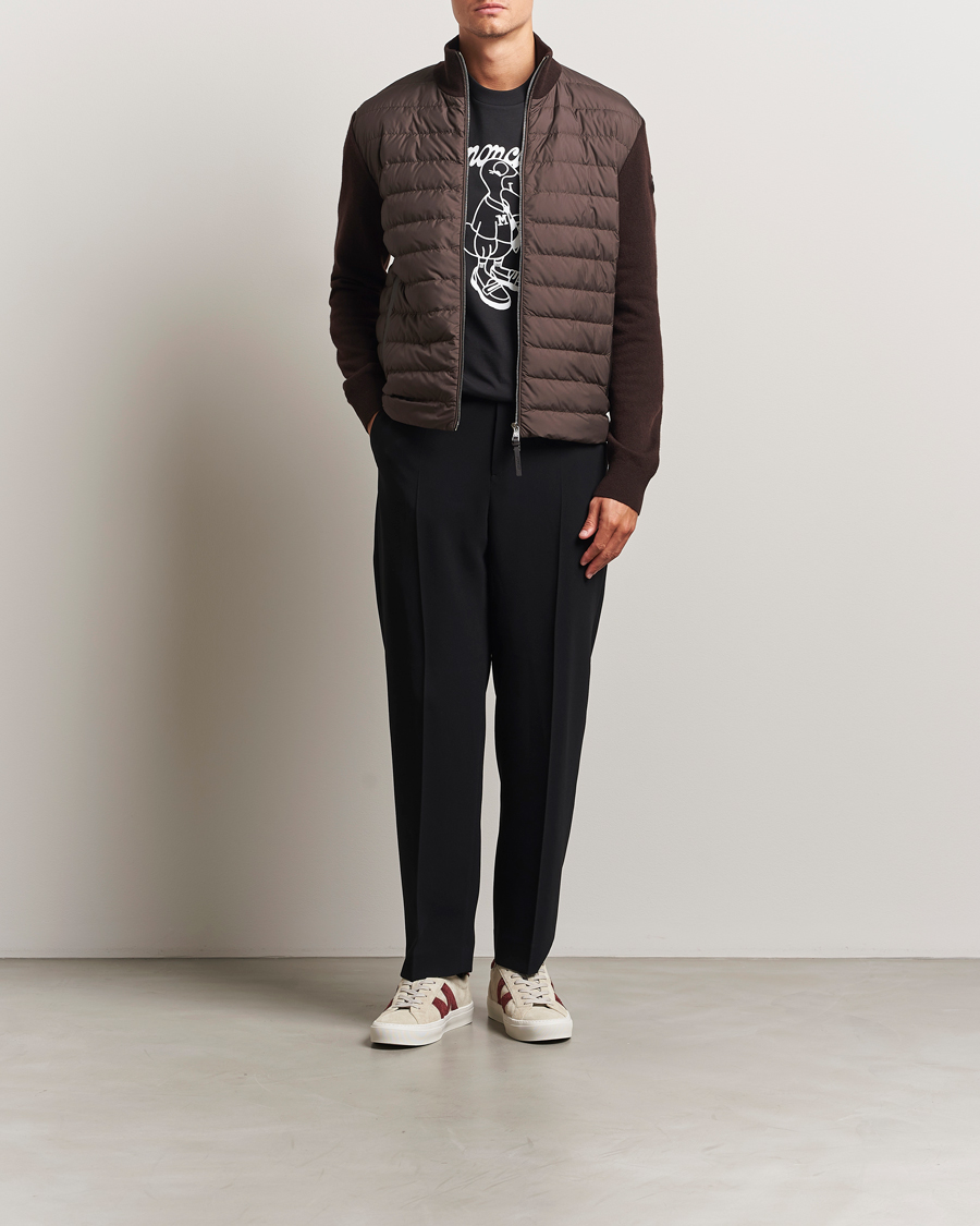Herr | Tröjor | Moncler | Full Zip Padded Cardigan Brown