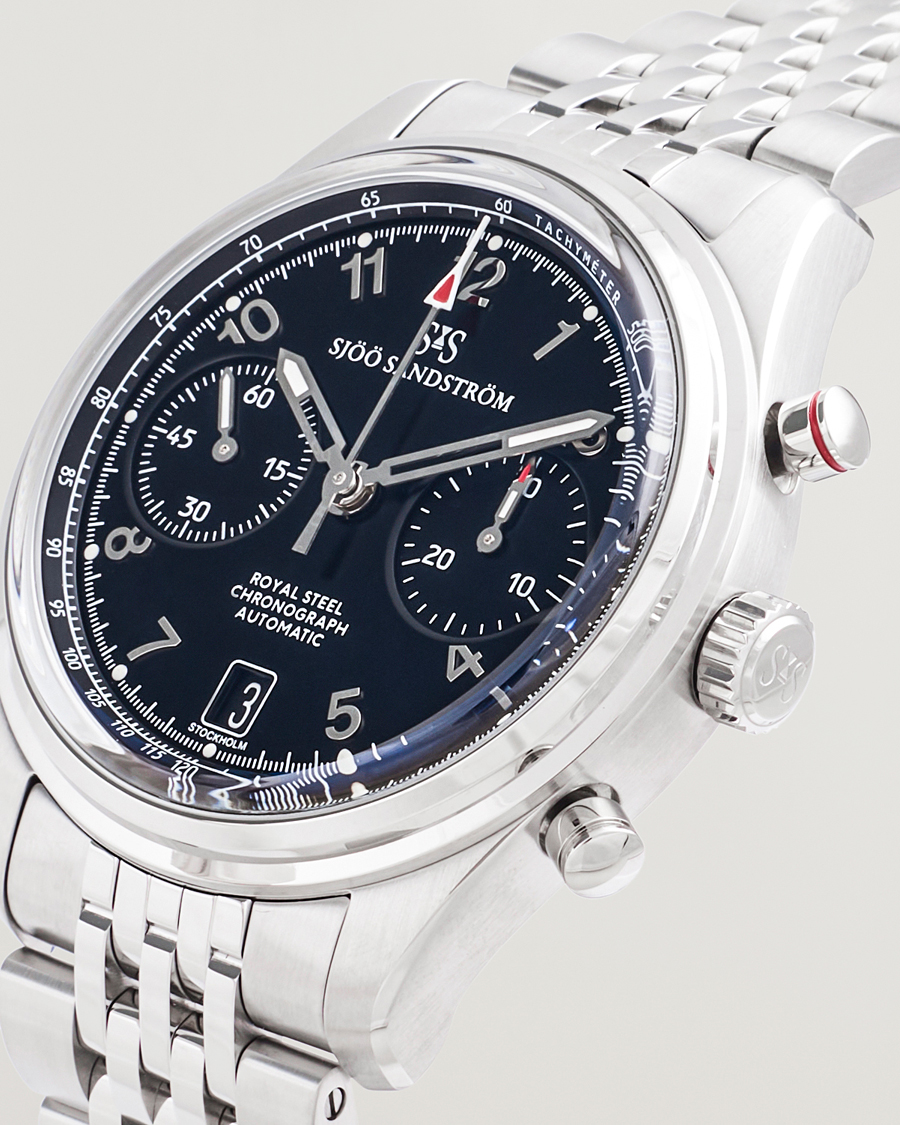 Herr | Sjöö Sandström Royal Steel Chronograph 40mm Black Dial | Sjöö Sandström | Royal Steel Chronograph 40mm Black Dial