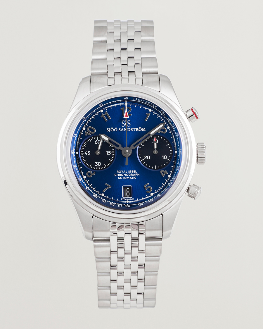 Herr | Sjöö Sandström Royal Steel Chronograph 40mm Blue Dial | Sjöö Sandström | Royal Steel Chronograph 40mm Blue Dial