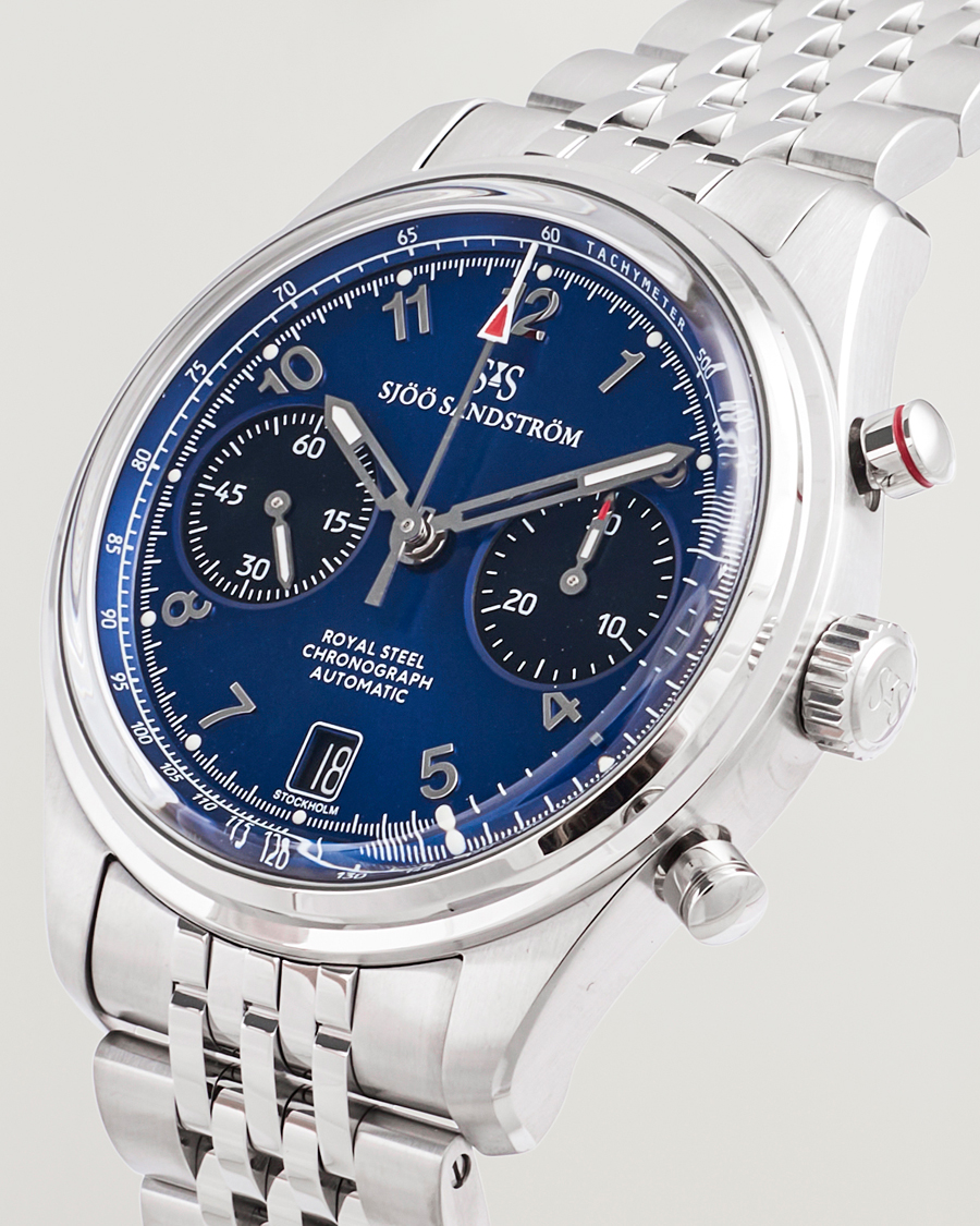 Herr | Sjöö Sandström Royal Steel Chronograph 40mm Blue Dial | Sjöö Sandström | Royal Steel Chronograph 40mm Blue Dial