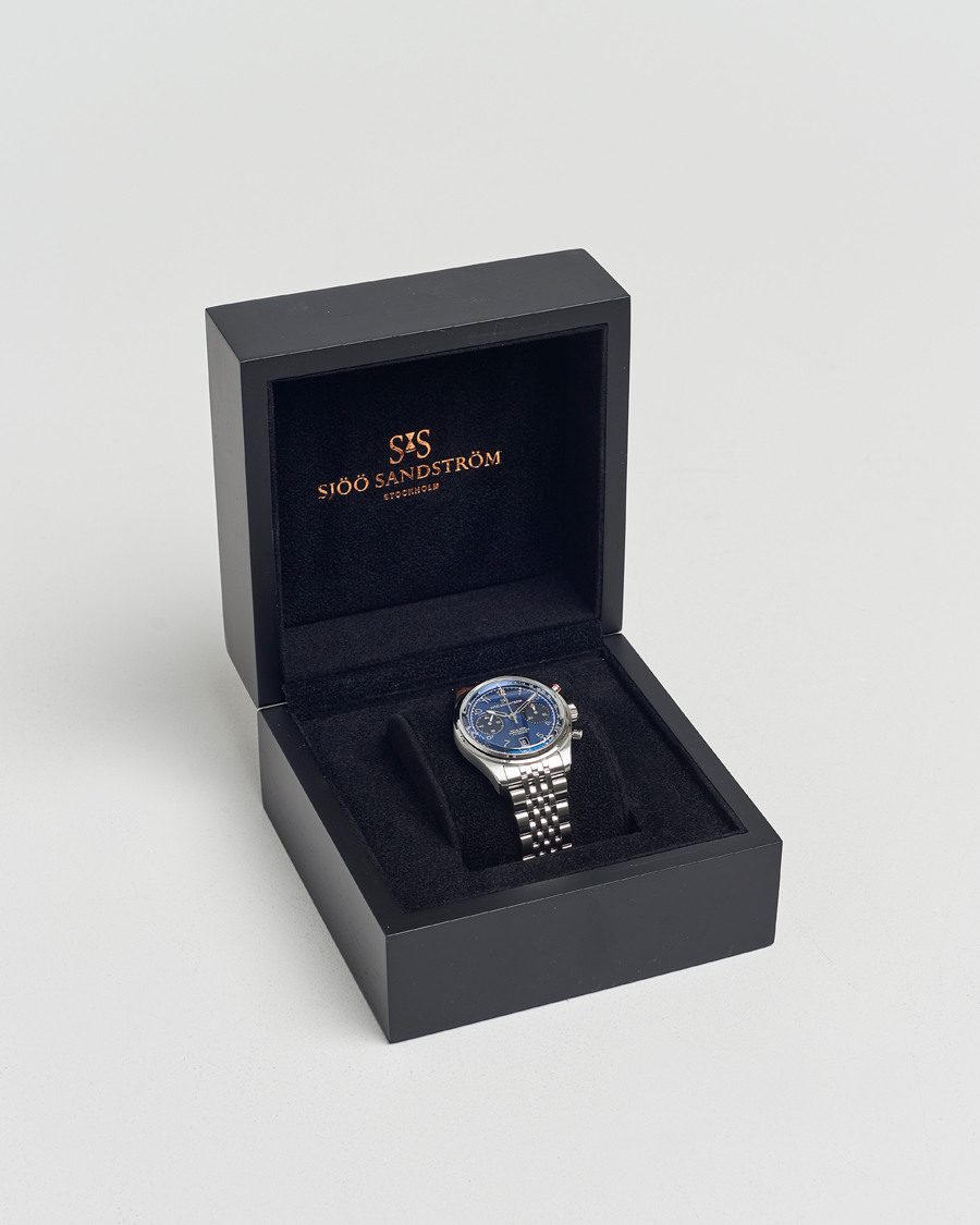 Herr | Sjöö Sandström Royal Steel Chronograph 40mm Blue Dial | Sjöö Sandström | Royal Steel Chronograph 40mm Blue Dial