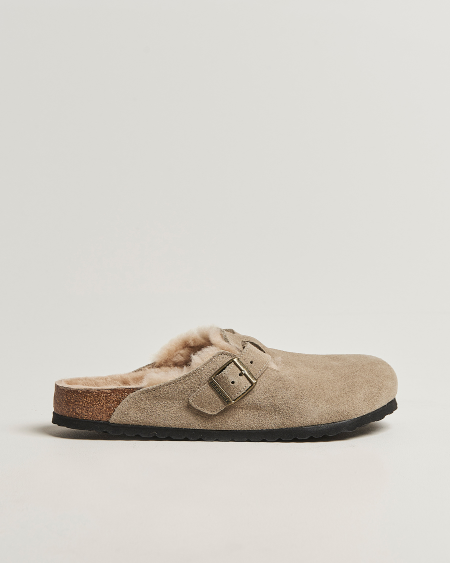 Herr | Sandaler & Tofflor | BIRKENSTOCK | Boston Shearling Taupe Suede