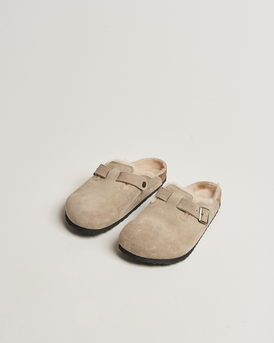 Herr | Sandaler & Tofflor | BIRKENSTOCK | Boston Shearling Taupe Suede