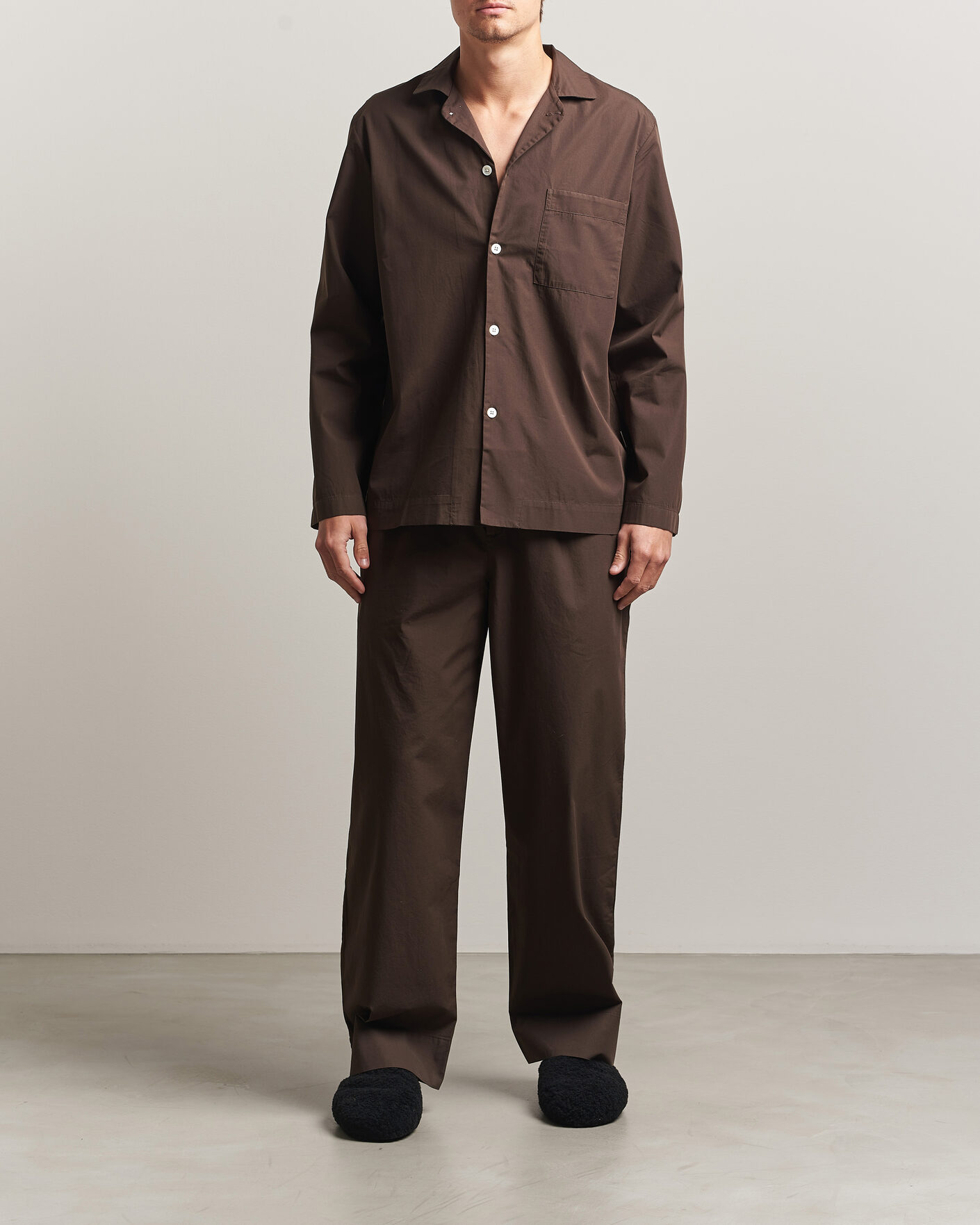 Herr | Pyjamas & Morgonrockar | Tekla | Poplin Pyjama Shirt Coffee