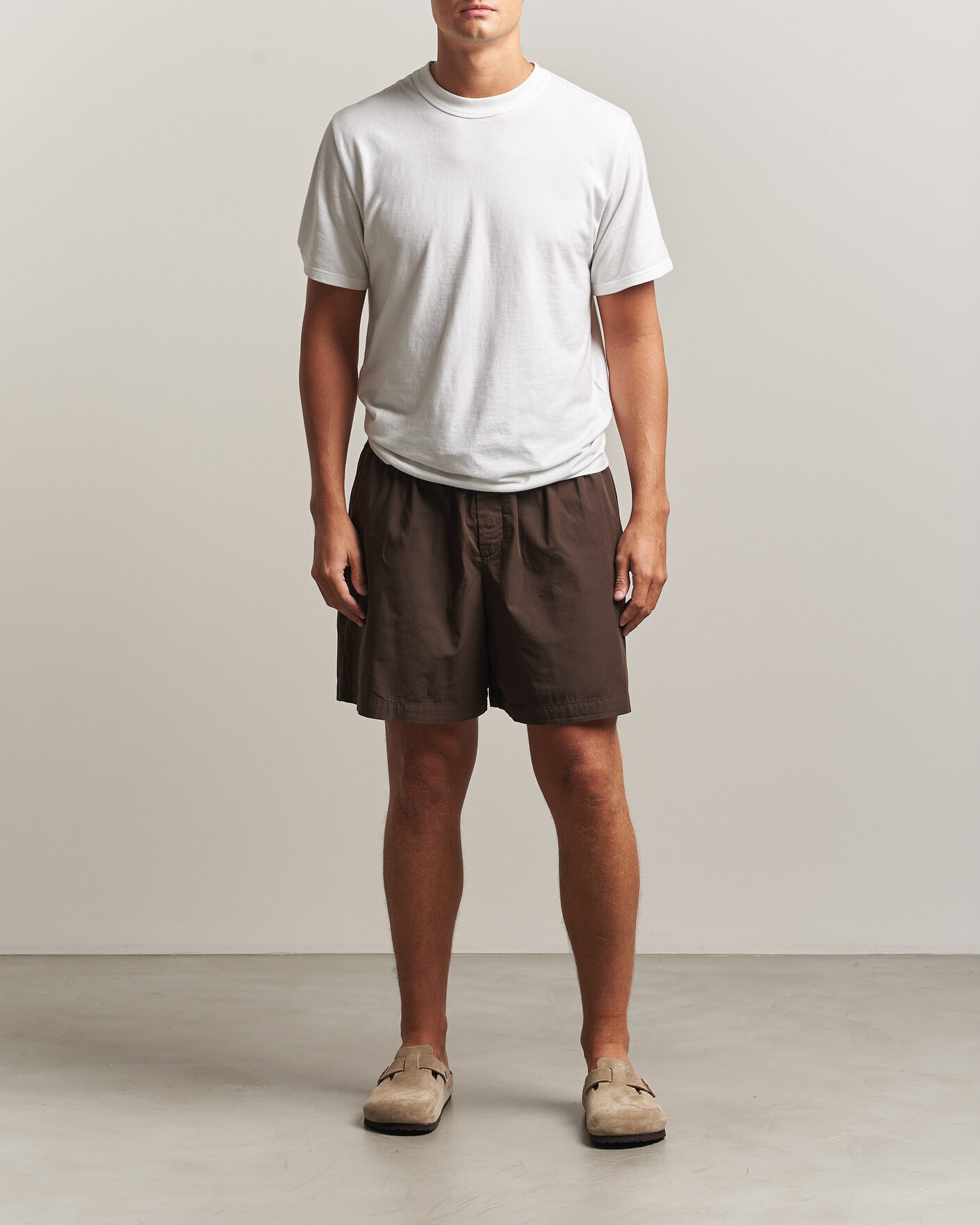 Herr | Pyjamas & Morgonrockar | Tekla | Poplin Pyjama Shorts Coffee