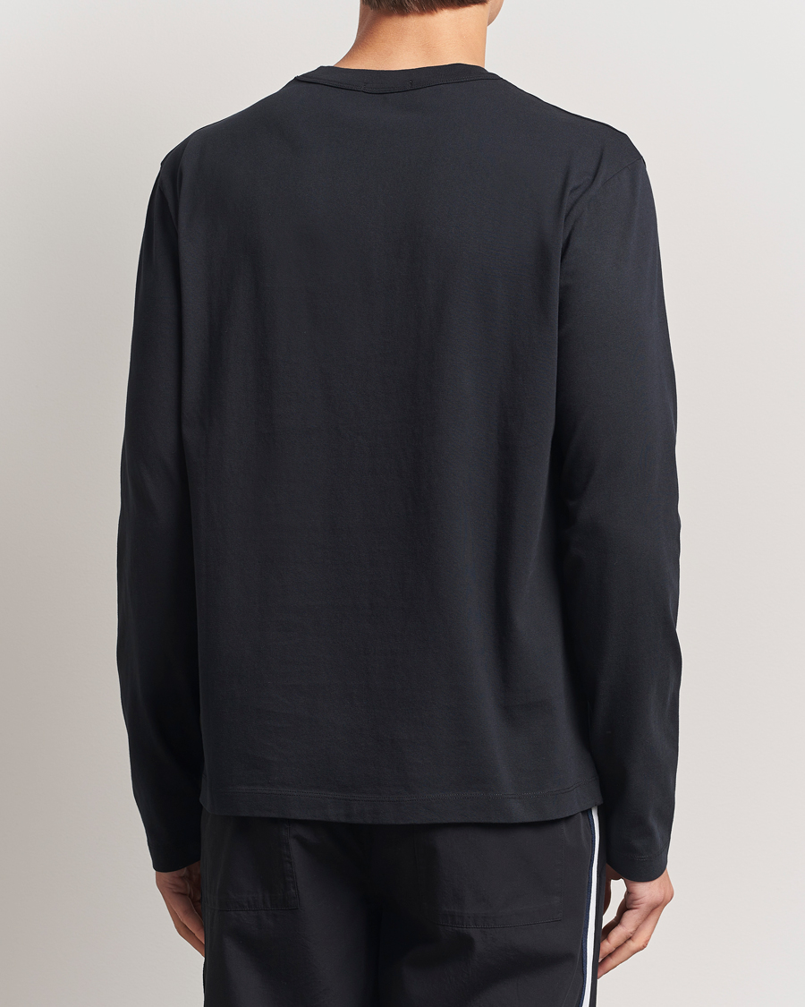 Herr | T-Shirts | Tekla | Organic Cotton Long Sleeve T-Shirt Black