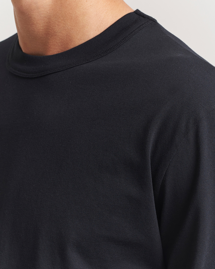 Herr | T-Shirts | Tekla | Organic Cotton Long Sleeve T-Shirt Black