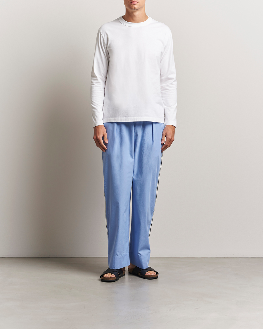 Herr | T-Shirts | Tekla | Organic Cotton Long Sleeve T-Shirt White