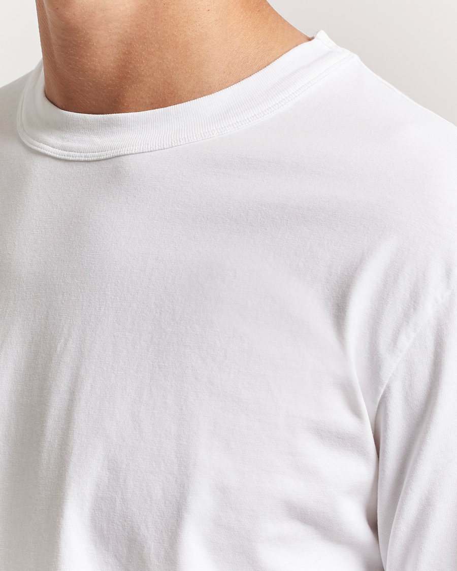 Herr | T-Shirts | Tekla | Organic Cotton Long Sleeve T-Shirt White