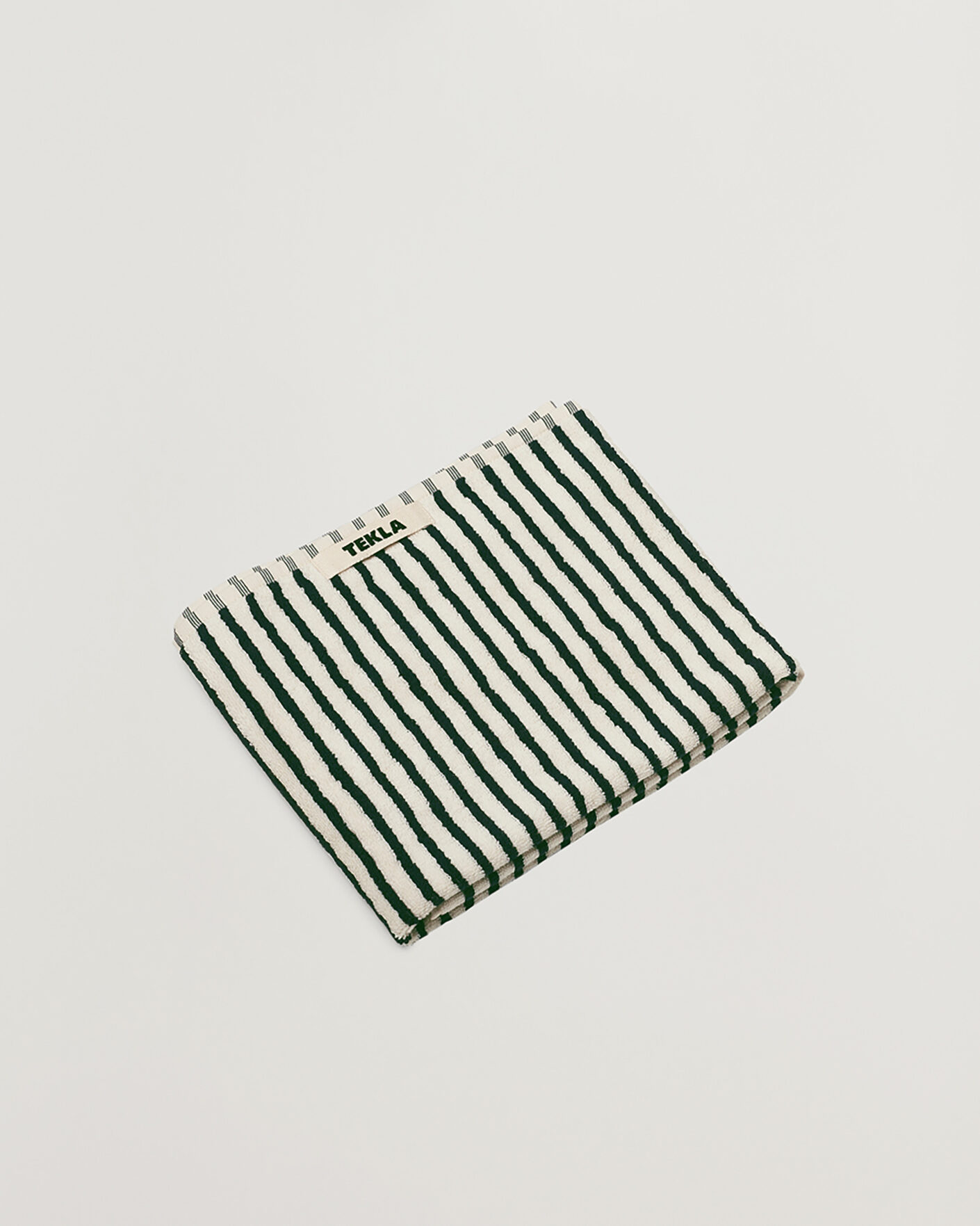 Herr | Textilier | Tekla | Organic Terry Hand Towel Racing Green Stripes
