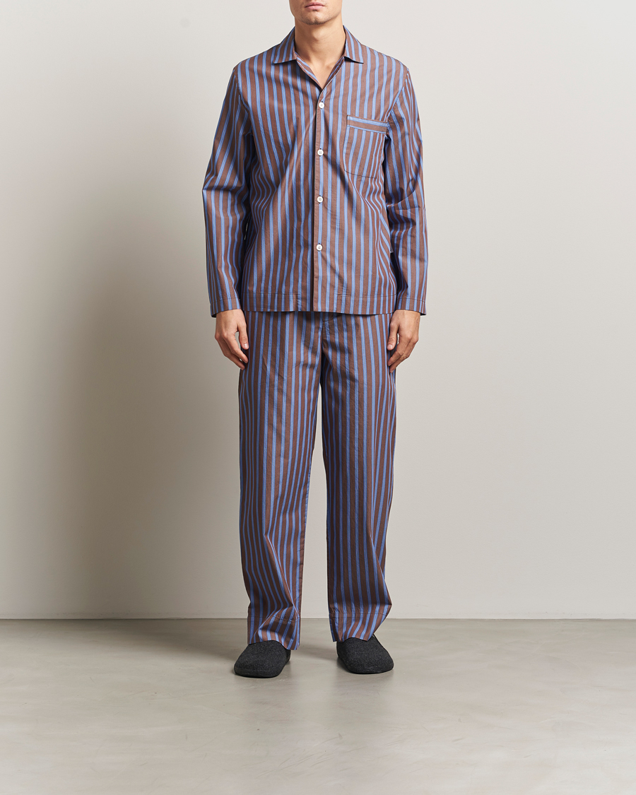 Herr | Pyjamas & Morgonrockar | Tekla | Poplin Pyjama Shirt Chestnut Stripes