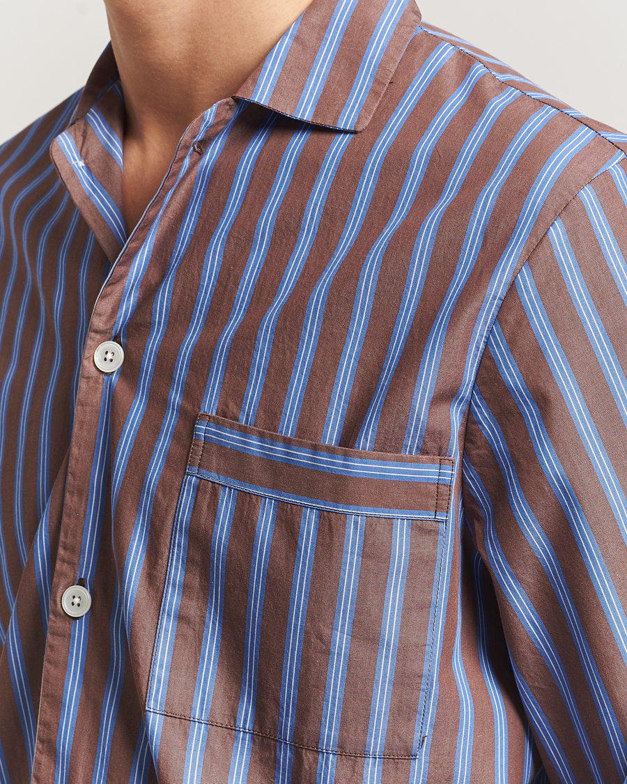 Herr | Pyjamas & Morgonrockar | Tekla | Poplin Pyjama Shirt Chestnut Stripes