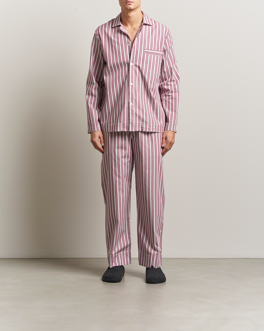 Herr | Pyjamas & Morgonrockar | Tekla | Poplin Pyjama Shirt Rhubarb Stripes
