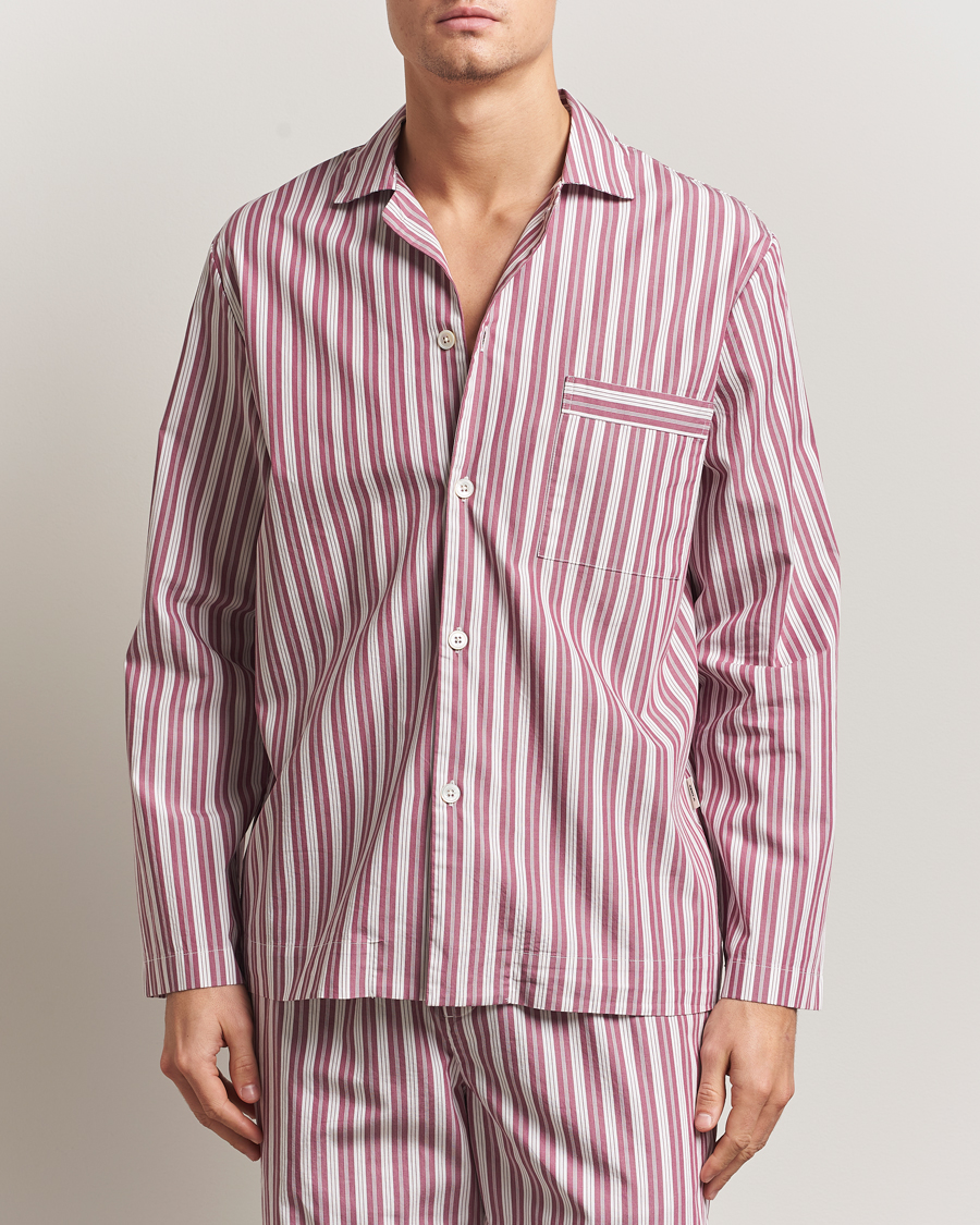 Herr | Pyjamas & Morgonrockar | Tekla | Poplin Pyjama Shirt Rhubarb Stripes