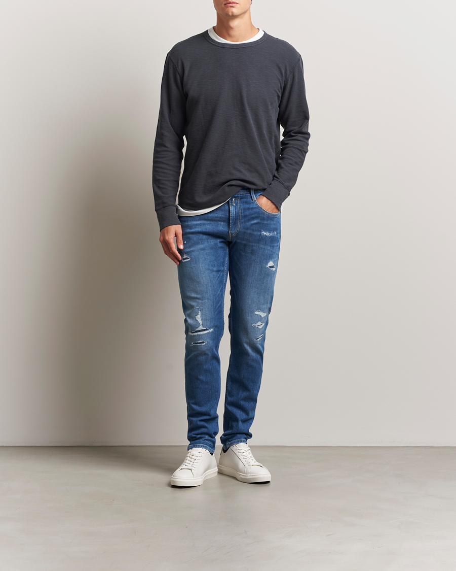 Herr | Jeans | Replay | Anbass Distressed Super Stretch Bio Jeans Medium Blue
