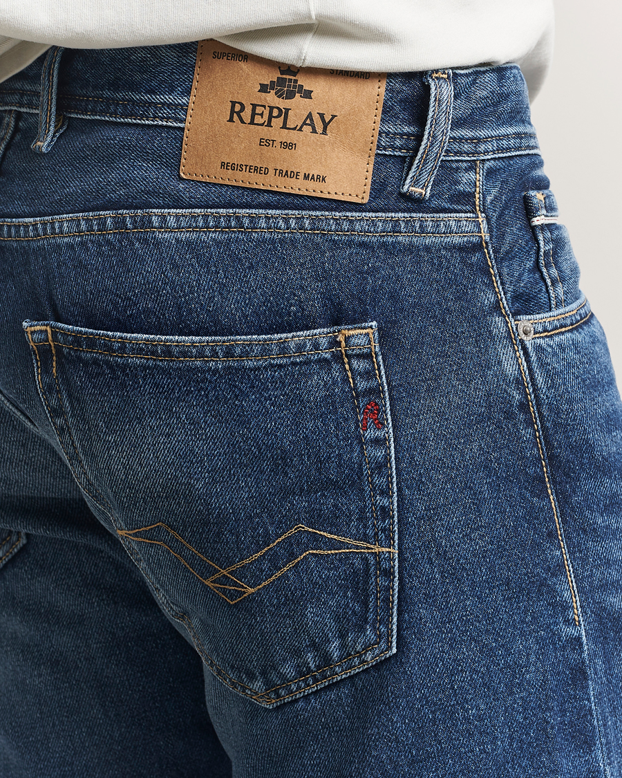 Herr | Jeans | Replay | Grover Straight Fit Rigid Jeans Medium Blue