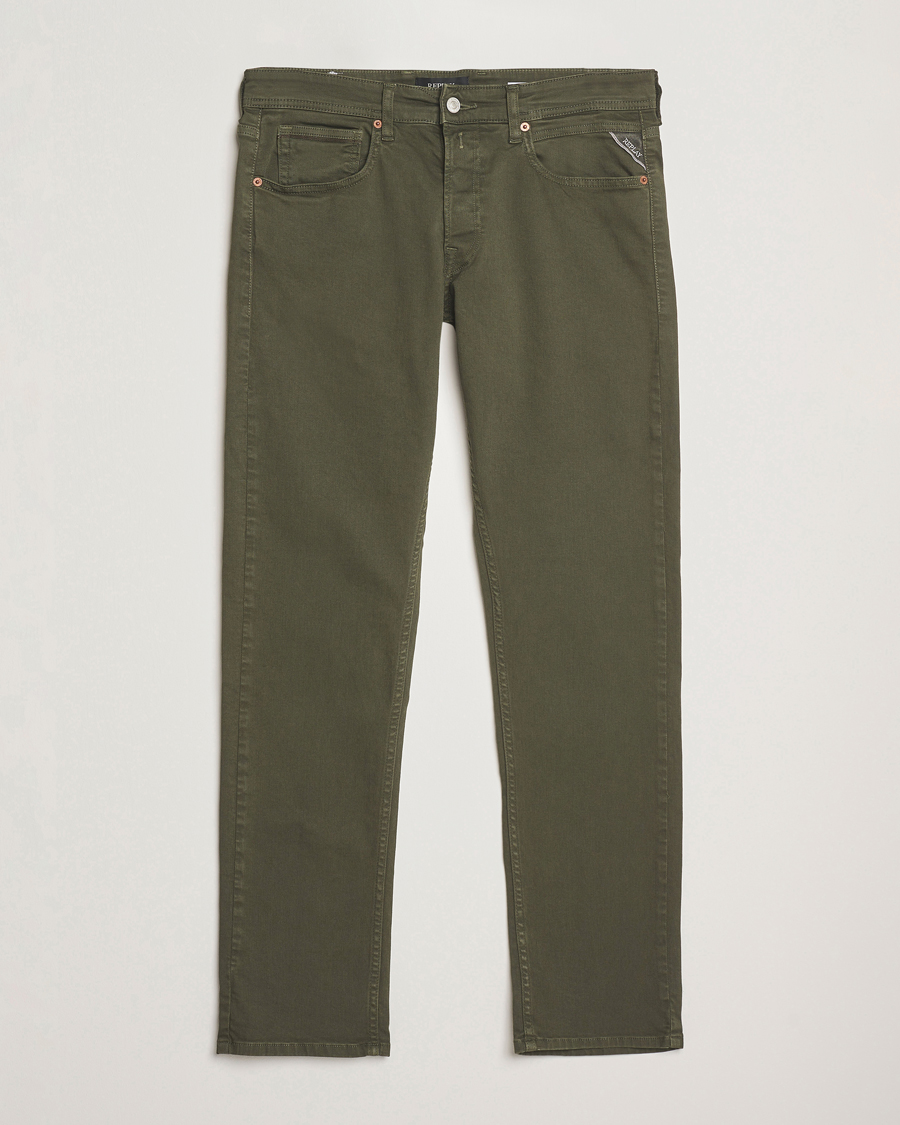Herr | Byxor | Replay | Grover Bullstretch 5-Pocket Pants Dark Green
