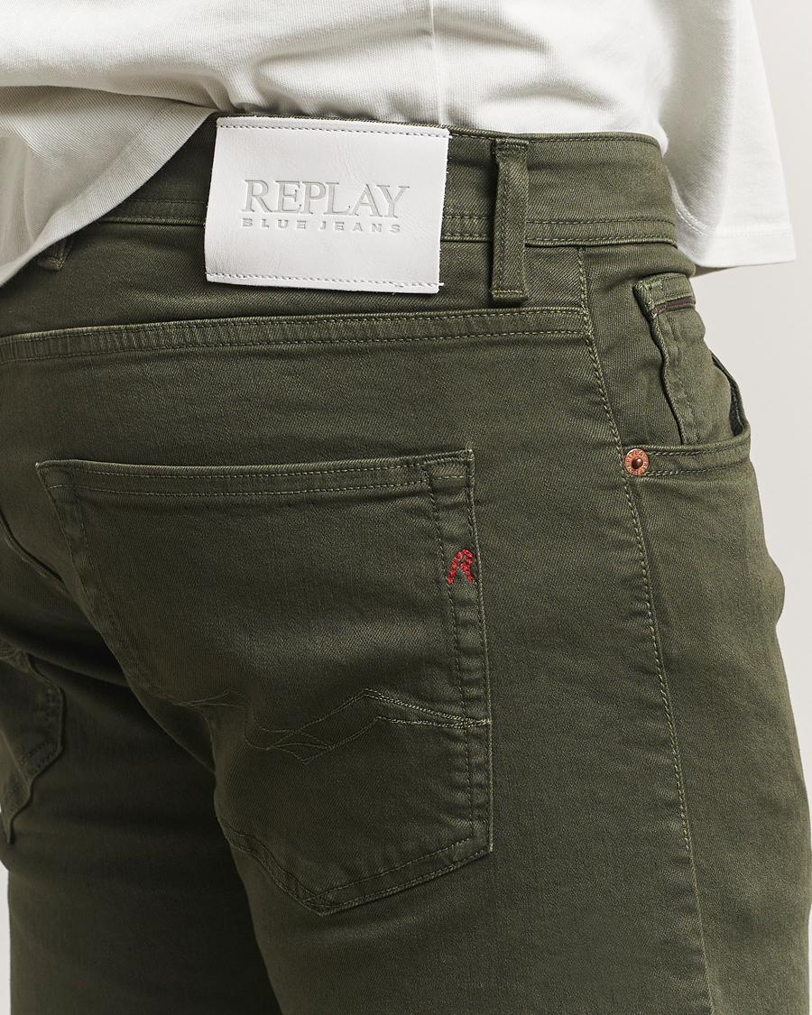 Herr | Byxor | Replay | Grover Bullstretch 5-Pocket Pants Dark Green