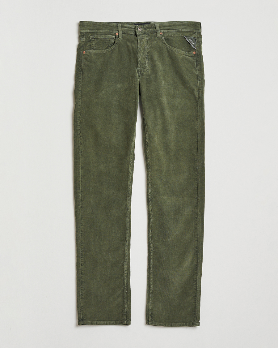Herr | Byxor | Replay | Grover Corduroy 5-Pocket Pants Dark Green