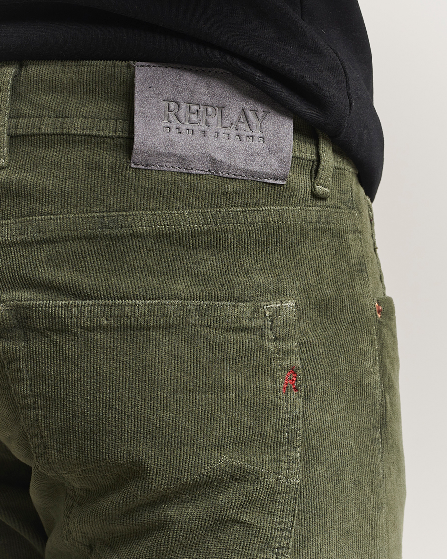 Herr | Byxor | Replay | Grover Corduroy 5-Pocket Pants Dark Green
