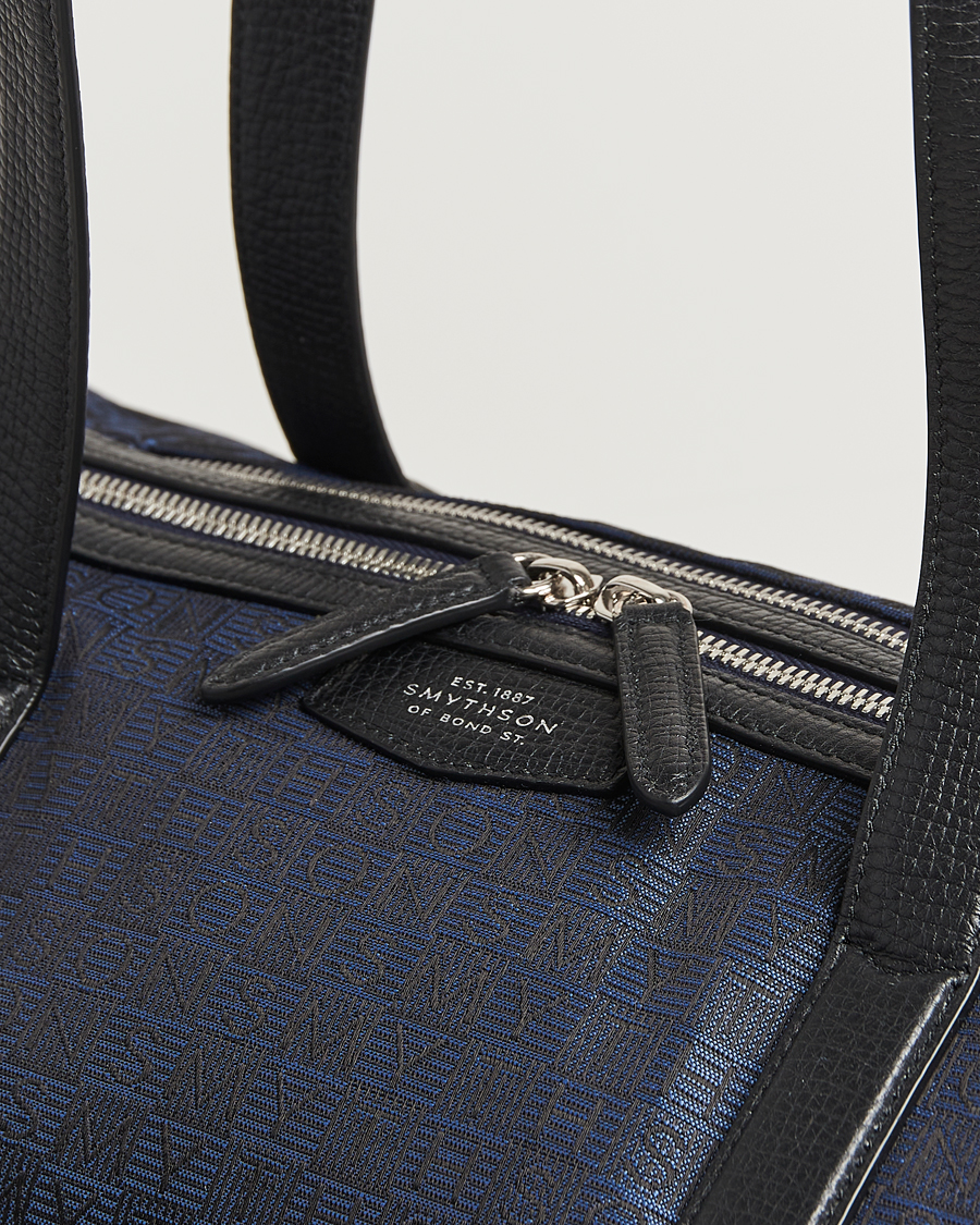 Herr | Väskor | Smythson | Canvas Stamp Small Travel Bag Navy
