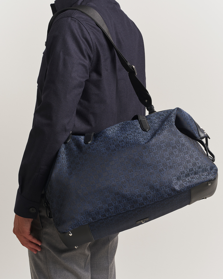Herr | Väskor | Smythson | Canvas Stamp Travel Bag Navy