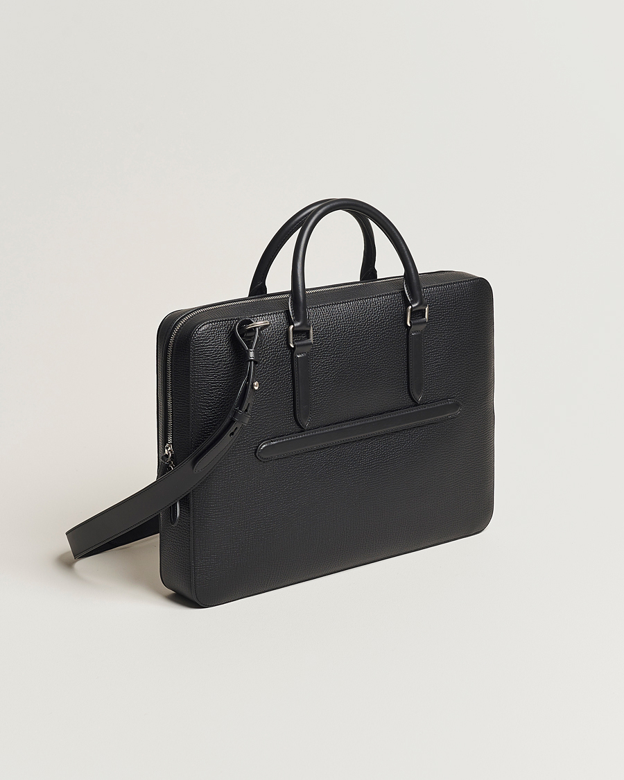 Herr | Väskor | Smythson | Ludlow Slim Briefcase With Zip Front Black