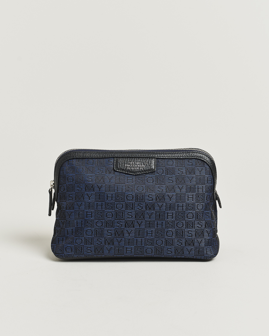 Herr | Smythson Canvas Stamp Travel Pouch Navy | Smythson | Canvas Stamp Travel Pouch Navy