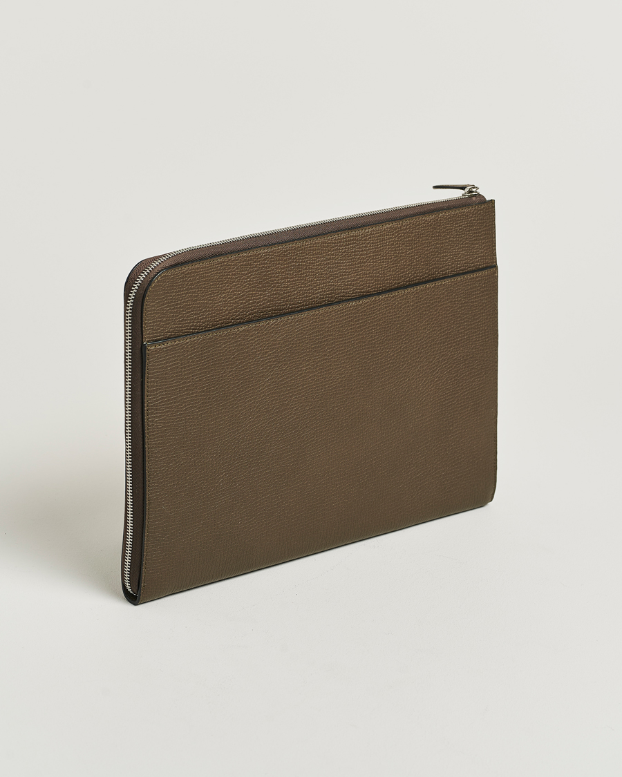 Herr | Väskor | Smythson | Ludlow Small Laptop Case With Dark Olive
