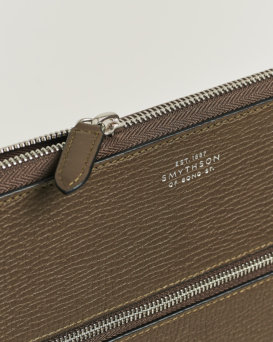 Herr | Väskor | Smythson | Ludlow Small Laptop Case With Dark Olive
